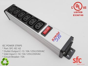 qualité  6 Outlet Flat Plug Power Strip Metal PDU With Overload Protector IEC Approved usine
