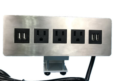 qualité  Edge Mount Desktop Power Outlet With USB 4 Port ,3 Outlet Power / Data Distribution Unit usine